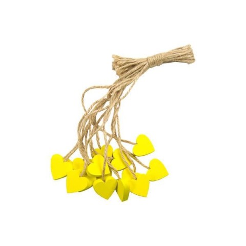 CUORE LEGNO GIALLO CON CORDONCINO